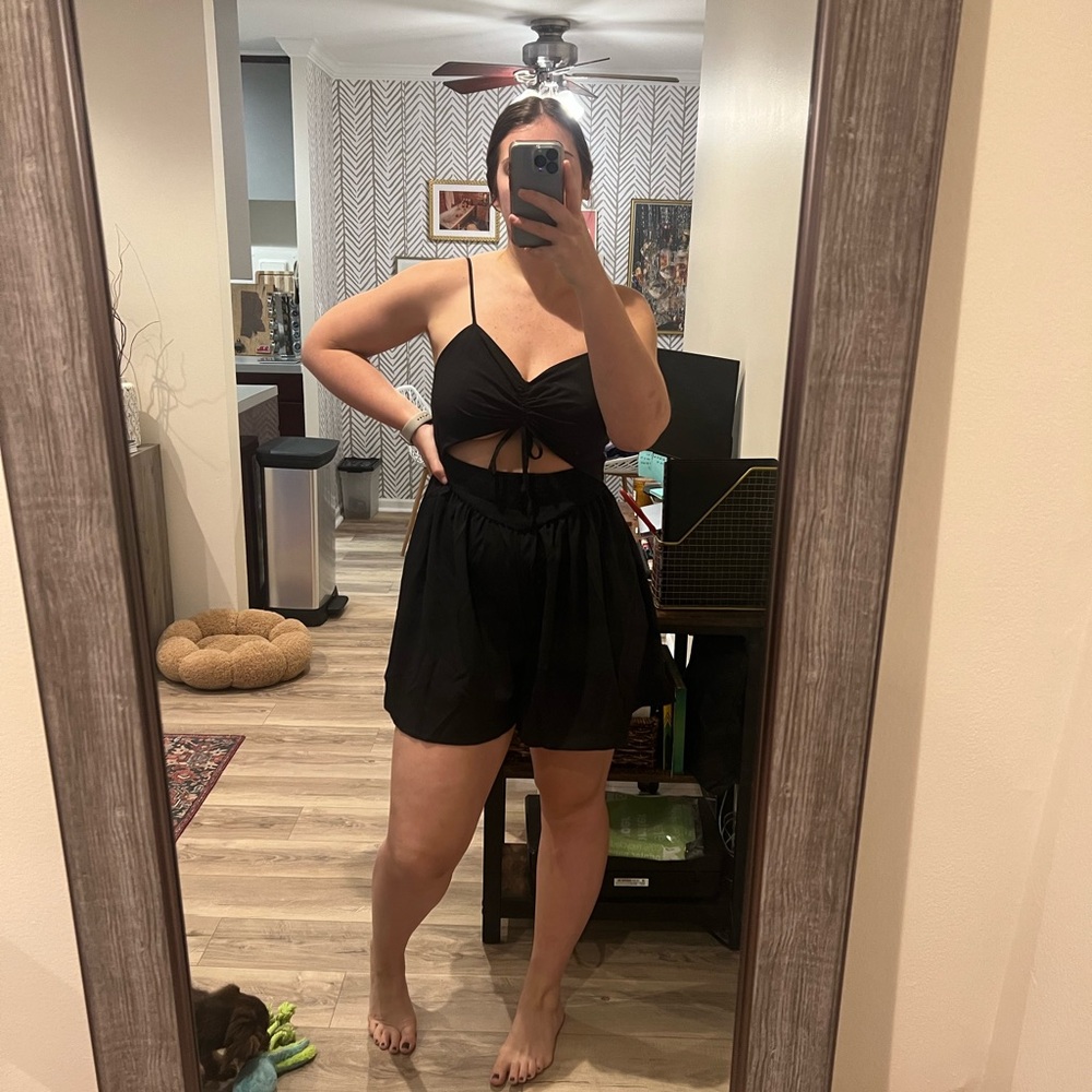 Black Flowy Romper
